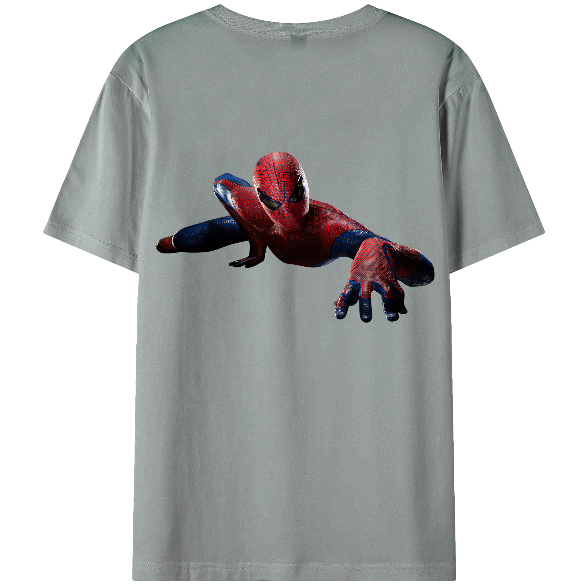 （画像用） Spider Man スパイダーマン 綿100％ メンズ半袖Tシャツ（バックプリント） 通気性